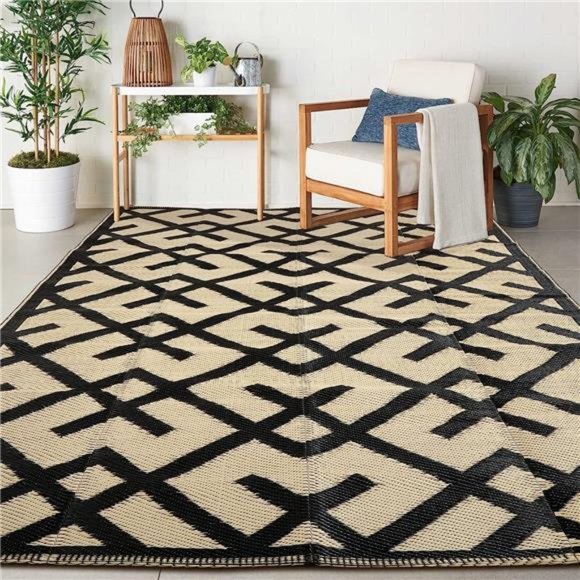 Reversible Mats -Plastic Straw Rug, Outdoor Rug for Patio Clearance Decor,Modern - Picture 1 of 7